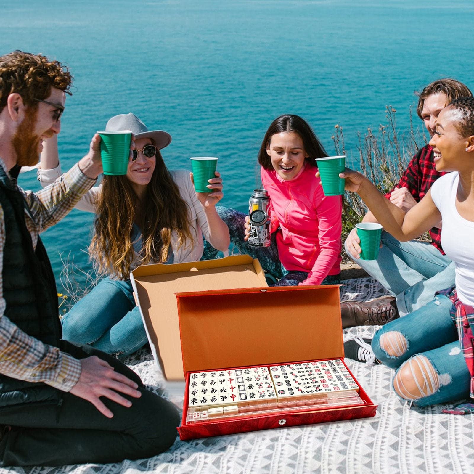 Amazon.co.jp: 麻雀牌 麻雀セット 麻雀パイ 収納ケース付き 27x12